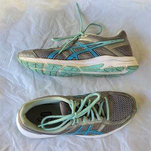 ASICS Women's Gel-Contend 4 Grey Sea Aqua Splash Running Shoes 9